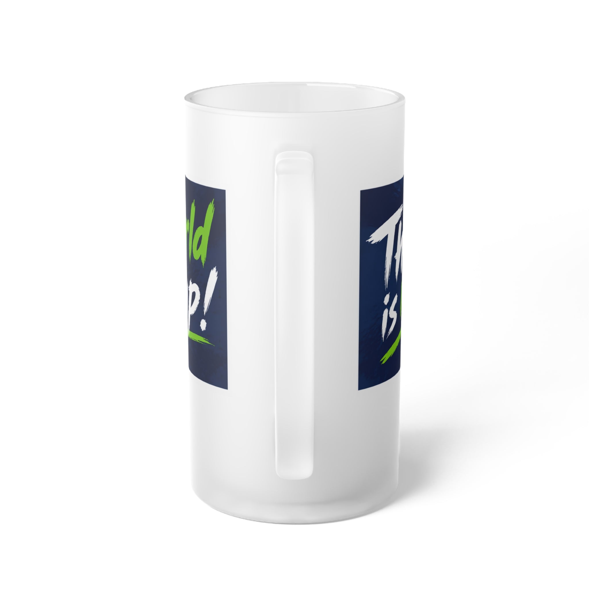 2026 Earth Frosted Glass Beer Mug — "This Is My World Cup!" Celebration Pint